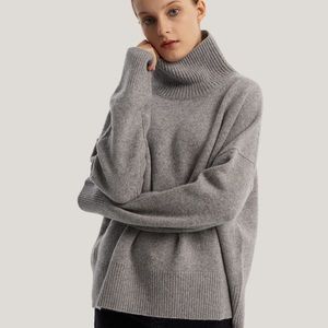 NWT Gentle Herd Yak and Wool Brown Turtleneck Sweater